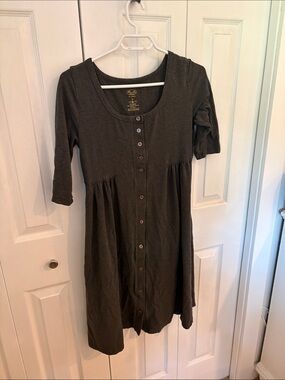 Blue sky Button-Front bamboo Dress